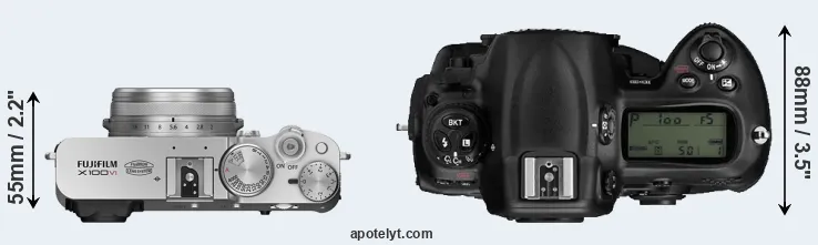 Compare X100VI versus D3 top