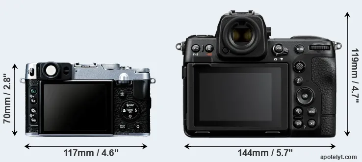 Comparison X20 or Z8 rear