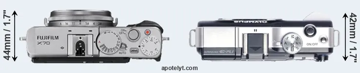 Compare X70 versus E-PL1 top