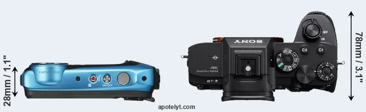 Compare XP140 versus A7R IV top