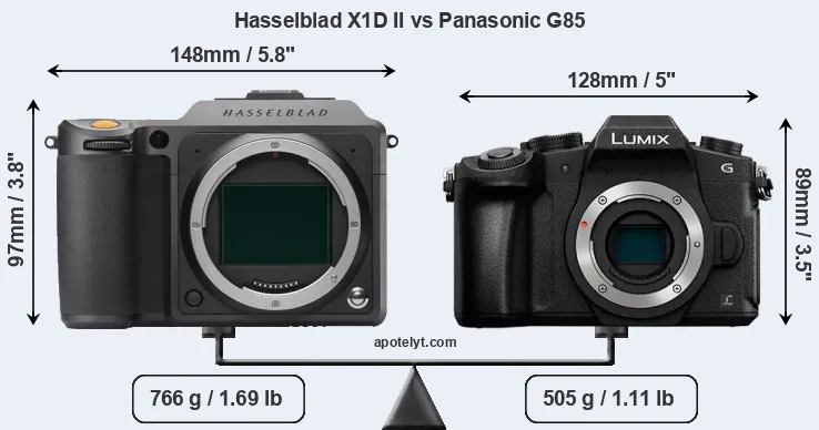 Size Hasselblad X1D II vs Panasonic G85