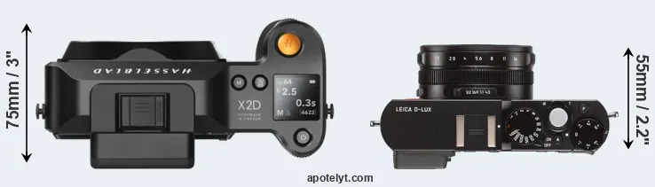 Compare X2D 100C versus D-LUX Typ 109 top