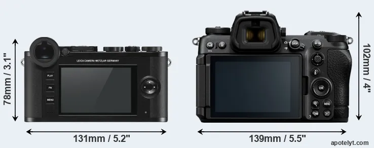Comparison CL or Z6 III rear