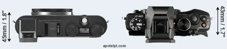 Compare CL versus E-M5 top