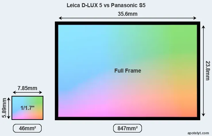 Leica D-LUX 5 and Panasonic S5 sensor measures