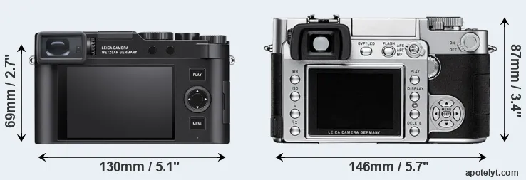 Comparison D-LUX 8 or Digilux 3 rear