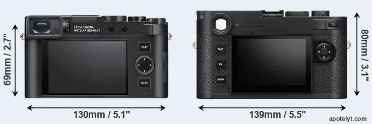 Comparison D-LUX 8 or M11 rear