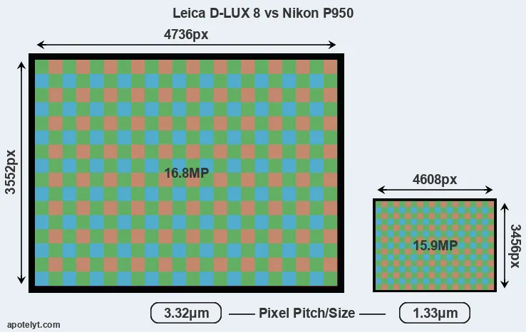 D-LUX 8 versus P950 MP