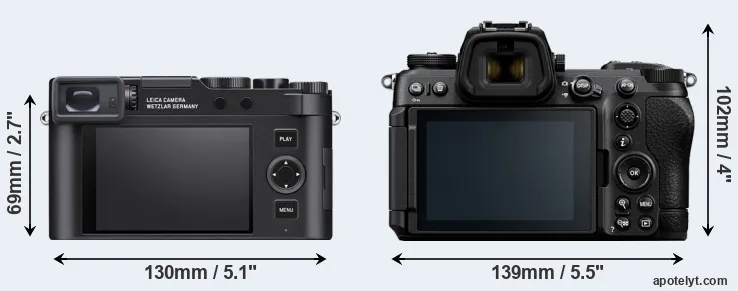 Comparison D-LUX 8 or Z6 III rear