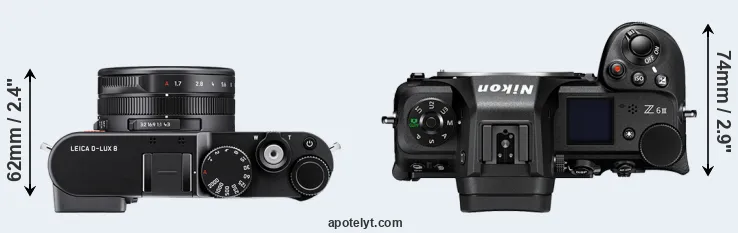 Compare D-LUX 8 versus Z6 III top