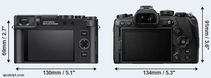 Comparison D-LUX 8 or E-M1 III rear