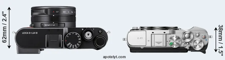 Compare D-LUX 8 versus E-P7 top