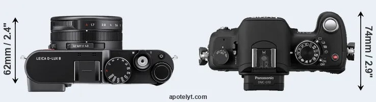 Compare D-LUX 8 versus G10 top