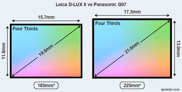 Leica D-LUX 8 and Panasonic G97 sensor measures