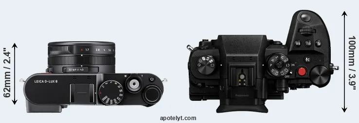 Compare D-LUX 8 versus GH6 top