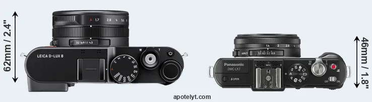 Compare D-LUX 8 versus LX7 top