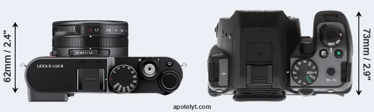 Compare D-LUX 8 versus K-S2 top