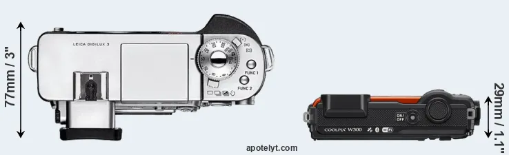 Compare Digilux 3 versus W300 top