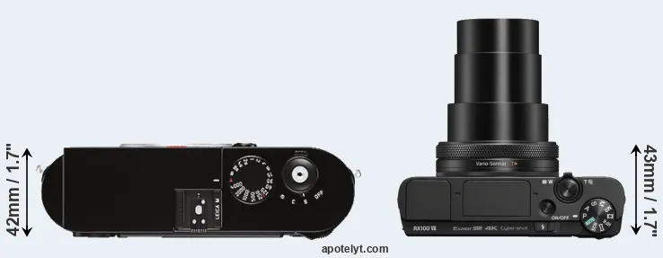 Compare M Typ 262 versus RX100 VII top