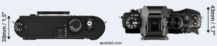 Compare M10-R versus E-M5 top