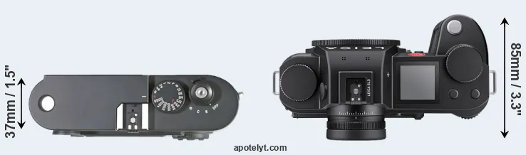 Compare M8 versus Leica SL3 top