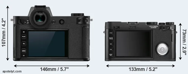 Comparison Leica SL2 or X Vario rear