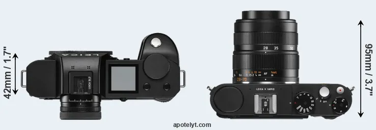 Compare Leica SL2 versus X Vario top