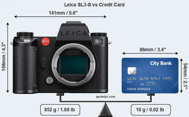 Leica SL3-S vs credit card front
