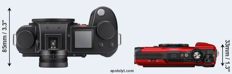 Compare Leica SL3-S versus TG-7 top
