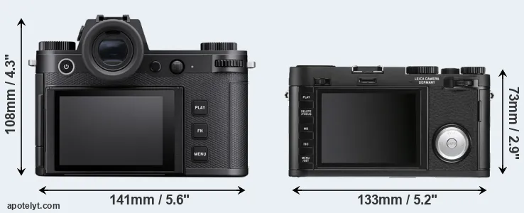Comparison Leica SL3 or X Vario rear