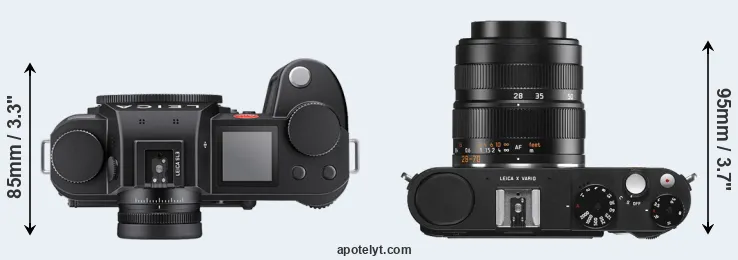 Compare Leica SL3 versus X Vario top