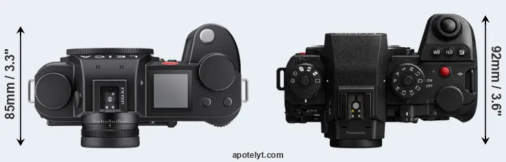 Compare Leica SL3 versus S1 II top