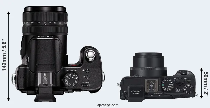 Compare V-LUX 1 versus P7800 top