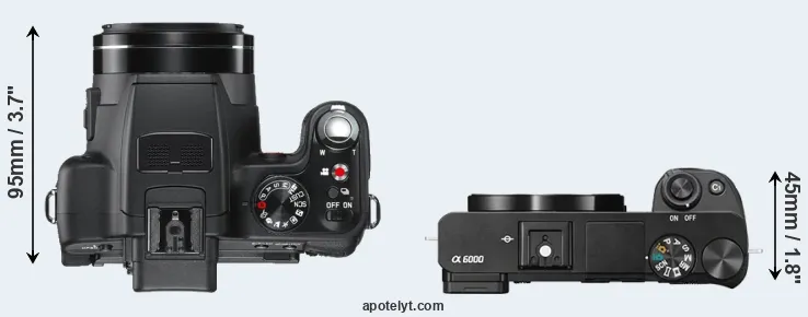 Compare V-LUX 2 versus A6000 top