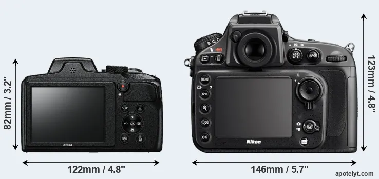 Comparison B600 or D800 rear
