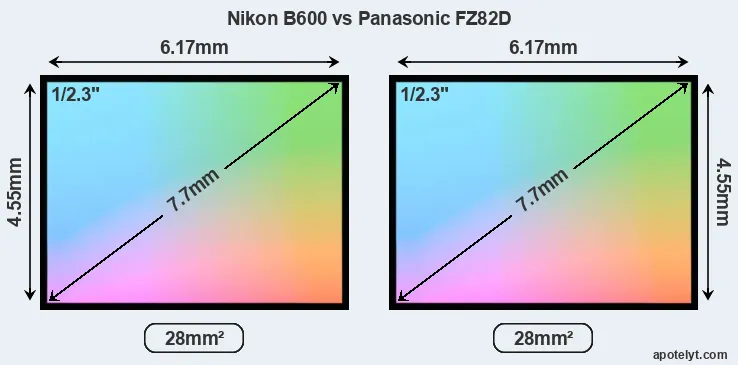 Nikon B600 and Panasonic FZ82D sensor measures