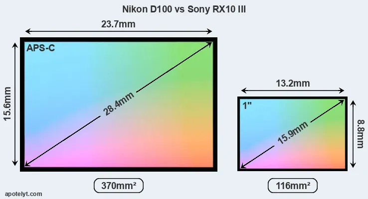 Nikon D100 and Sony RX10 III sensor measures