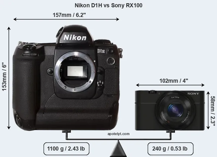 Size Nikon D1H vs Sony RX100