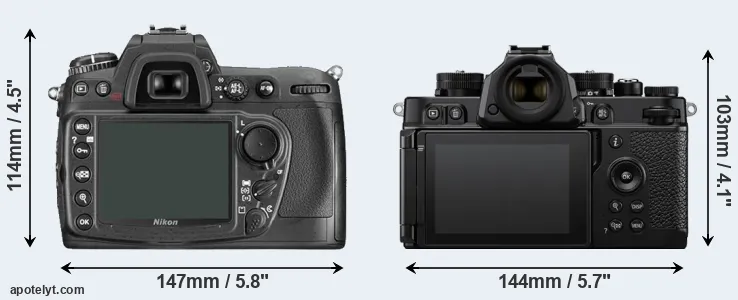 Comparison D300 or Zf rear