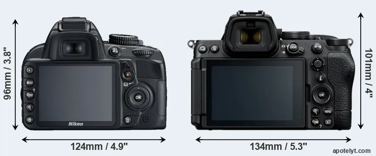 Comparison D3100 or Z5 II rear