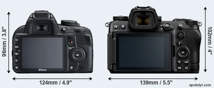 Comparison D3100 or Z6 III rear