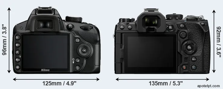 Comparison D3200 or OM-1 II rear