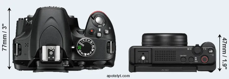 Compare D3200 versus ZV-1 II top