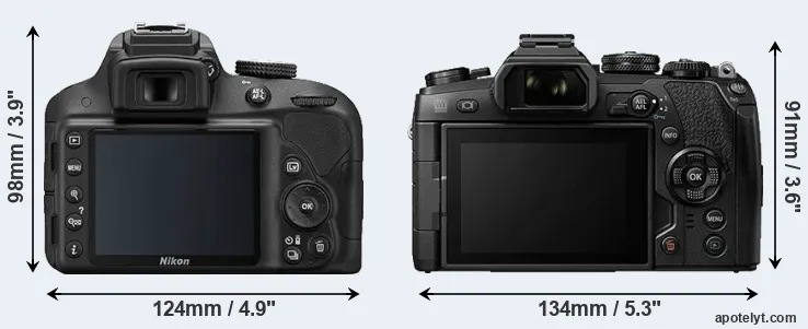Comparison D3300 or E-M1 II rear