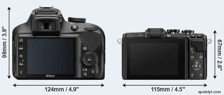 Comparison D3400 or E-PL7 rear