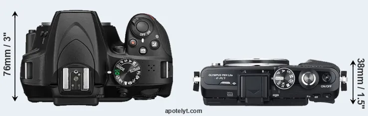 Compare D3400 versus E-PL7 top