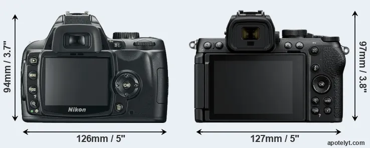 Comparison D60 or Z50 II rear