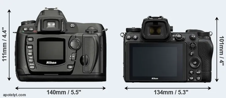 Comparison D70 or Z7 II rear