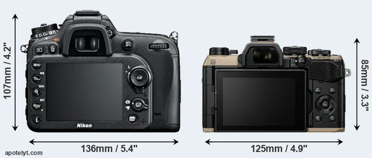 Comparison D7100 or OM-5 II rear