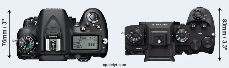 Compare D7100 versus A9 III top